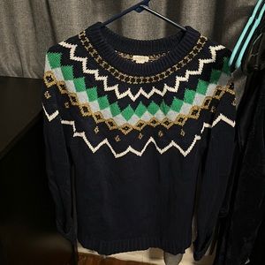 JCrew Women’s fair isle crew neck sweater, Medium